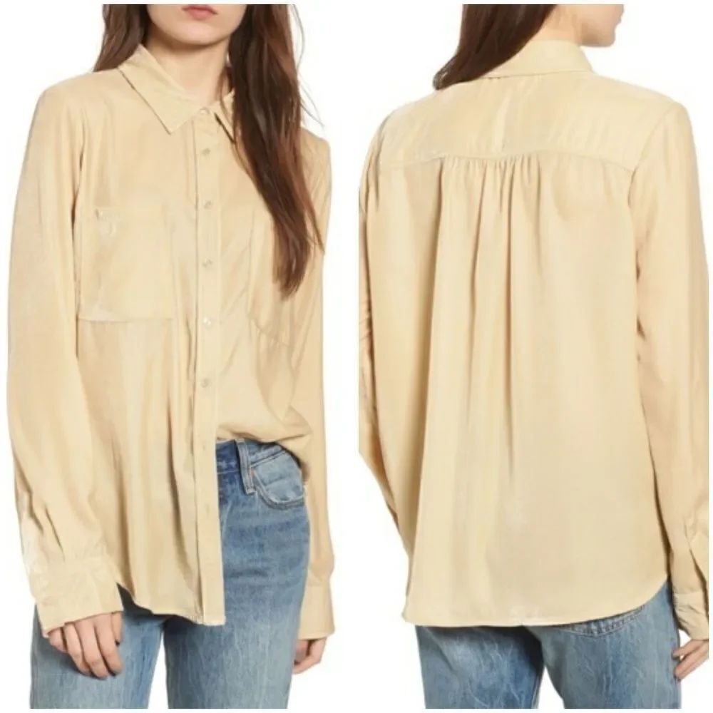 Thread & Supply Velvet Buttondown Shirt sz Med